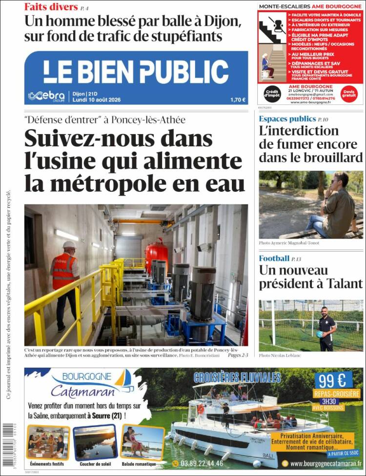 Portada de Le Bien Public (Francia)