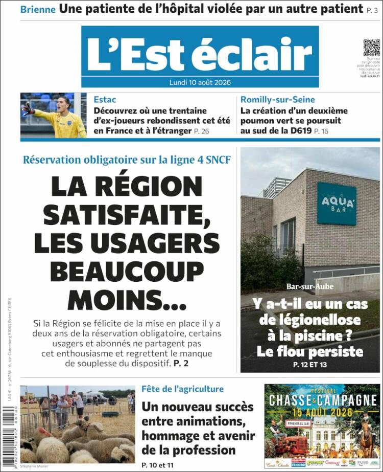 Portada de L'Est Eclair (Francia)