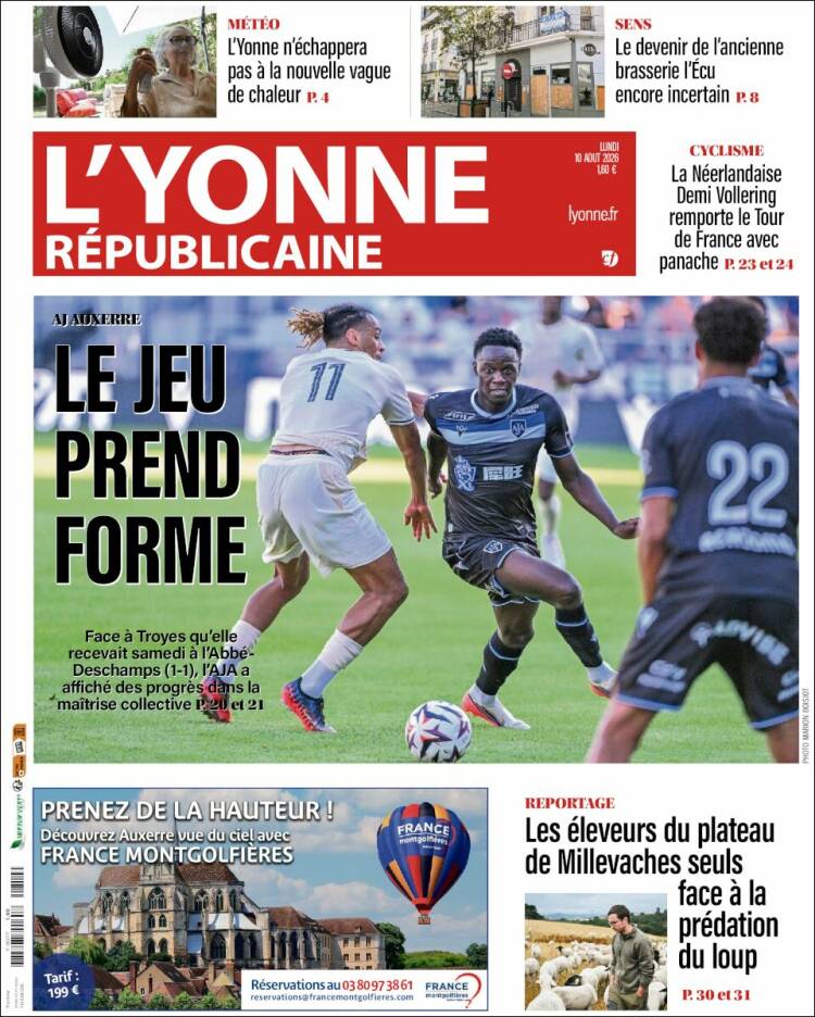 Portada de L'Yonne-Républicaine (Francia)