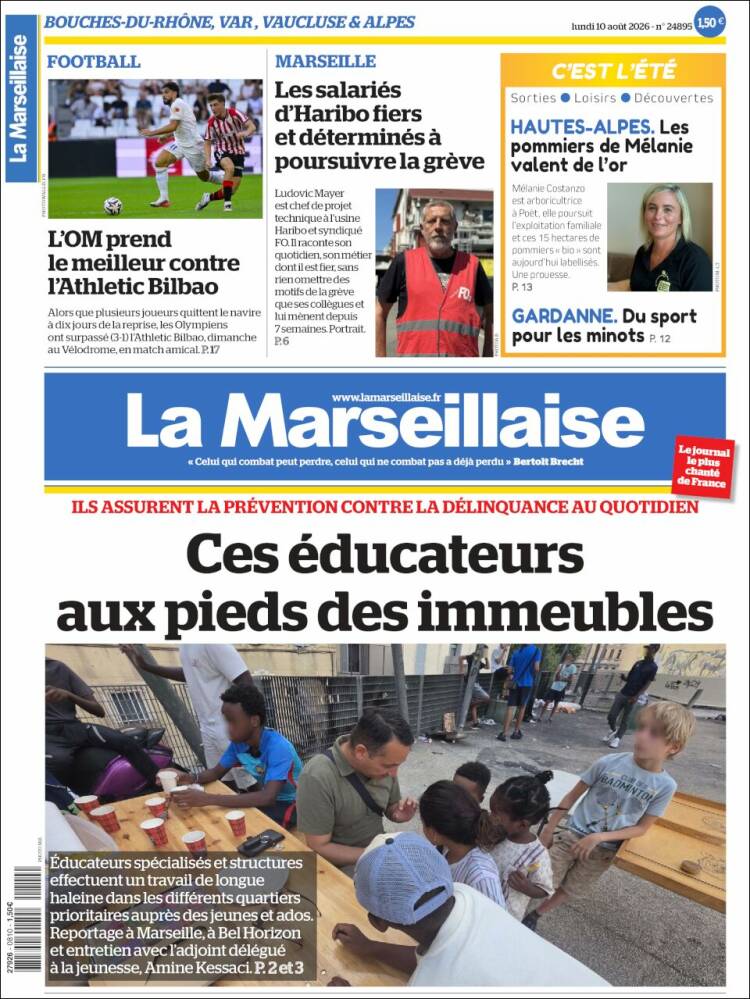 Portada de La Marseillaise (Francia)