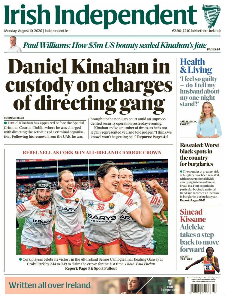 Portada de Irish Independent (Irlanda)