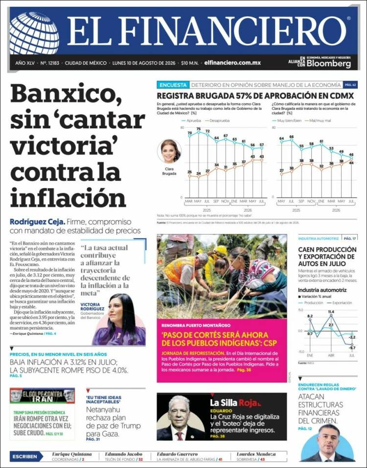Portada de El Financiero (M&eacute;xico)