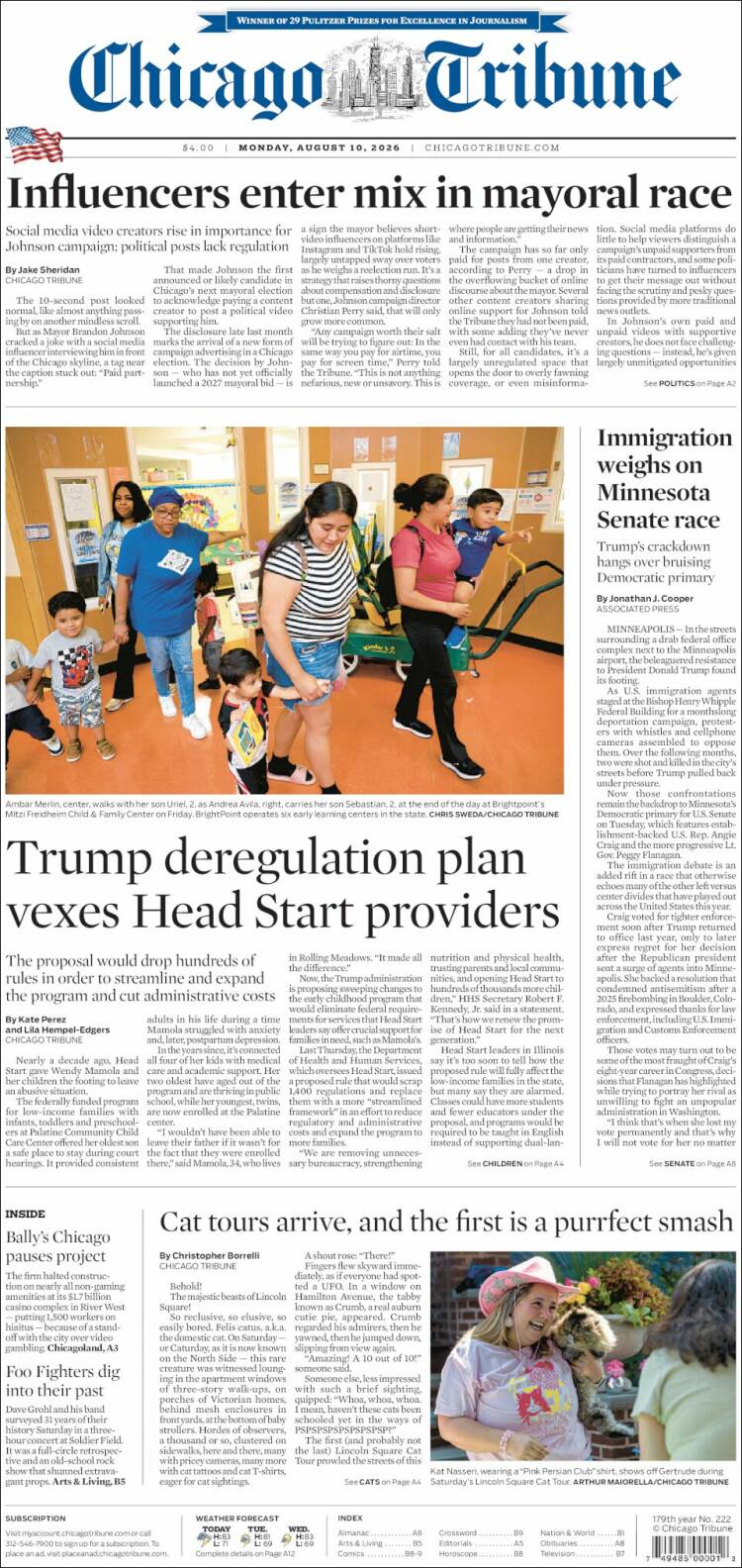 Portada de Chicago Tribune (USA)