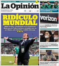 Portada de La Opinión (USA)