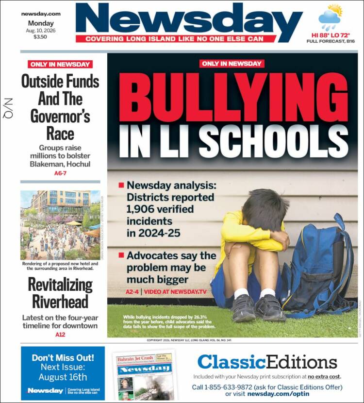 Portada de Newsday (USA)