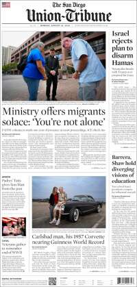 Portada de The San Diego Union-Tribune (USA)