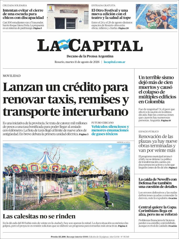 Portada de La Capital - Rosario (Argentina)