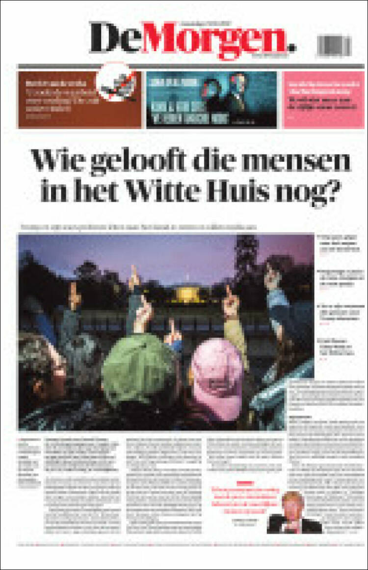 Portada de De Morgen (B&eacute;lgica)