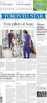 Portada de The Toronto Star (Canad&aacute;)
