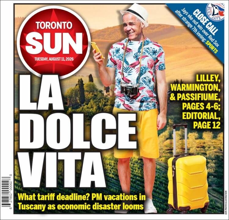 Portada de The Toronto Sun (Canad&aacute;)