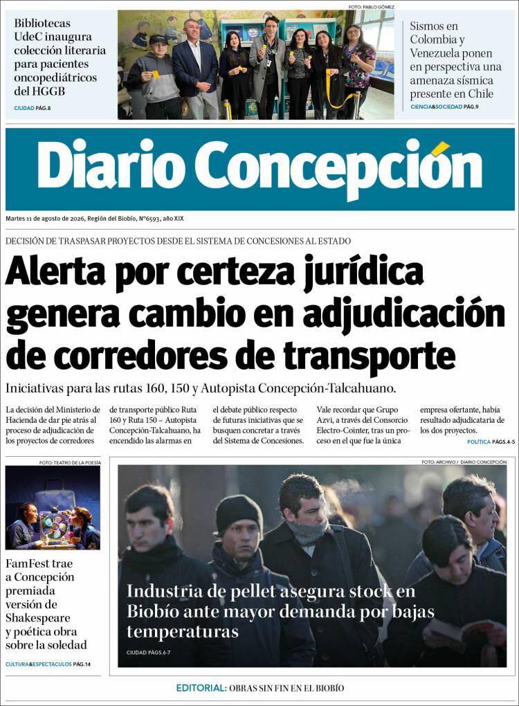 Portada de Diario de Concepción (Chile)
