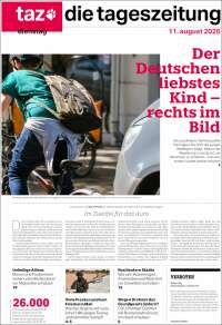 Portada de Die Tageszeitung (Alemania)