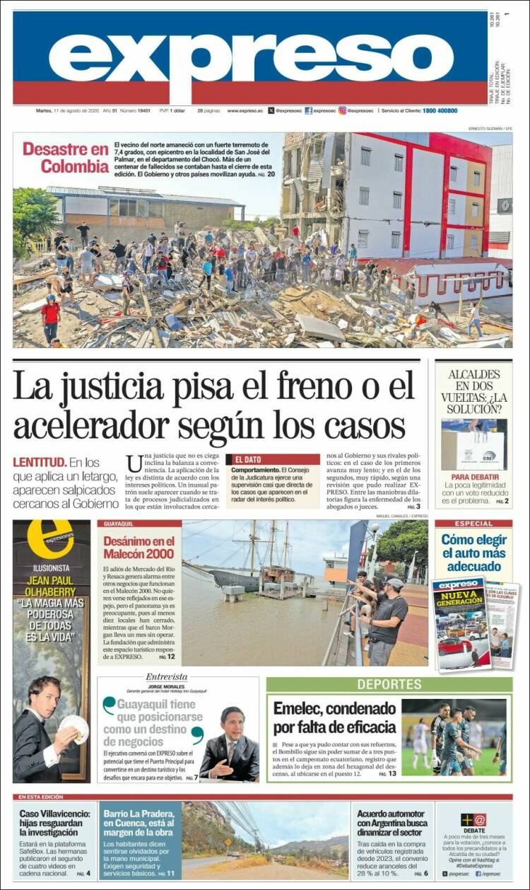Portada de Expreso (Ecuador)