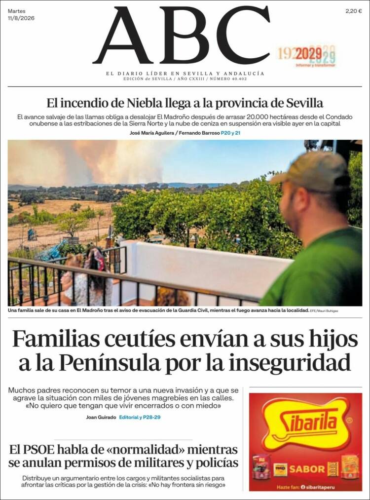 Portada de ABC - Sevilla (Espa&ntilde;a)