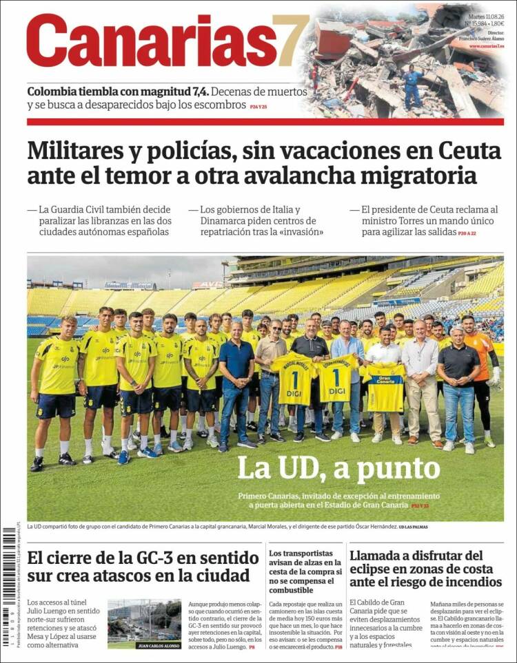 Portada de Canarias 7 (Espa&ntilde;a)