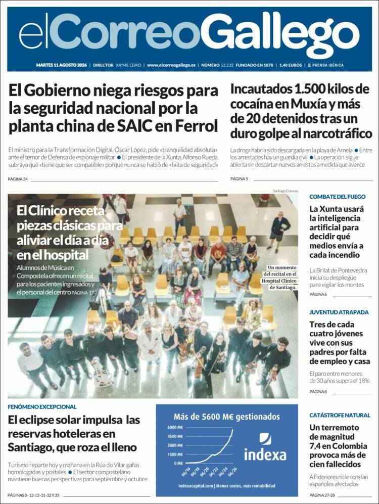 Portada de El Correo Gallego (Espa&ntilde;a)