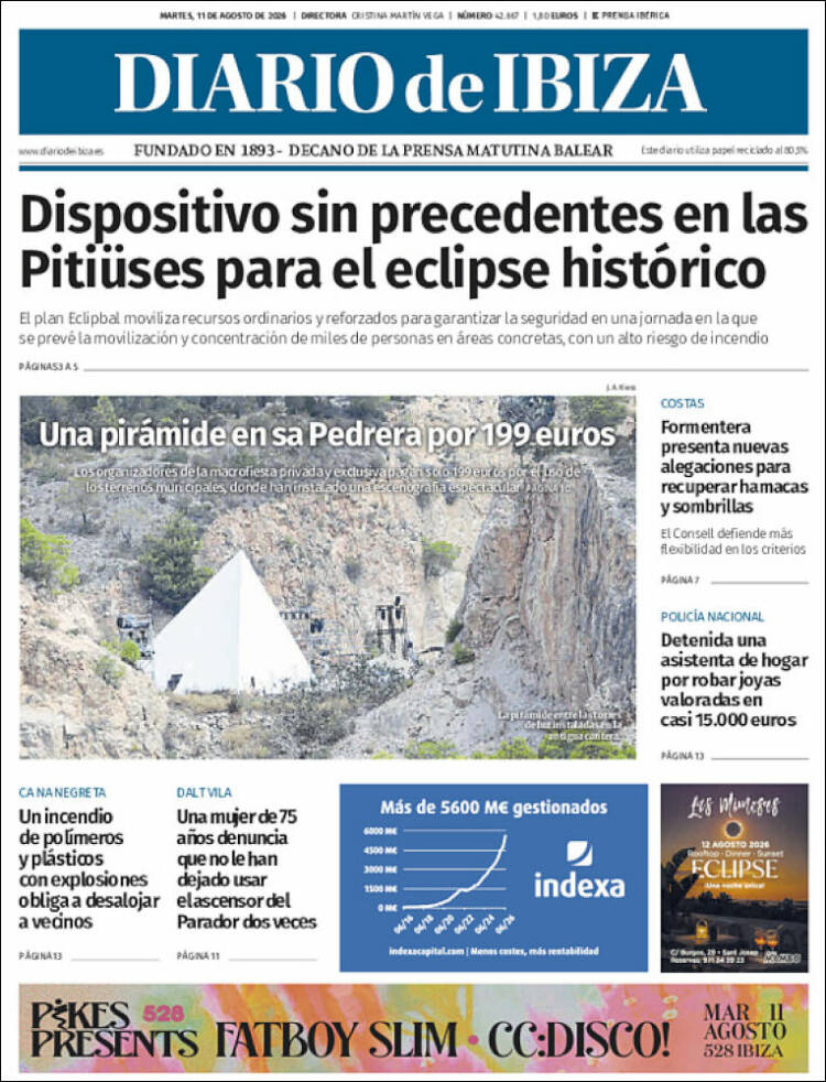 Portada de Diario de Ibiza (Espa&ntilde;a)