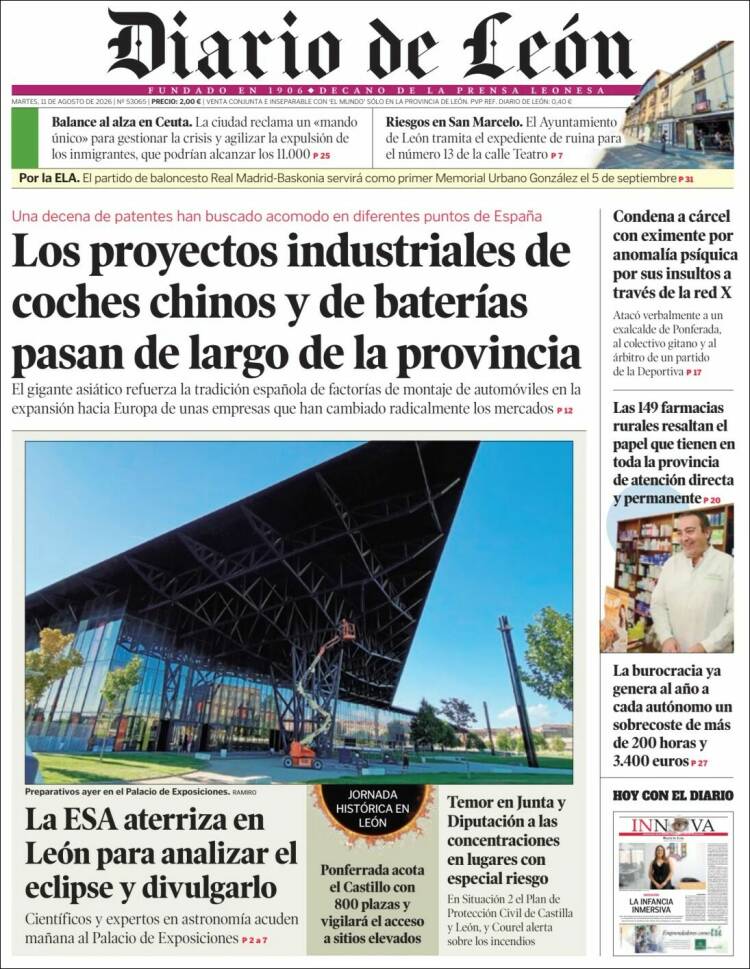 Portada de Diario de León (Espa&ntilde;a)