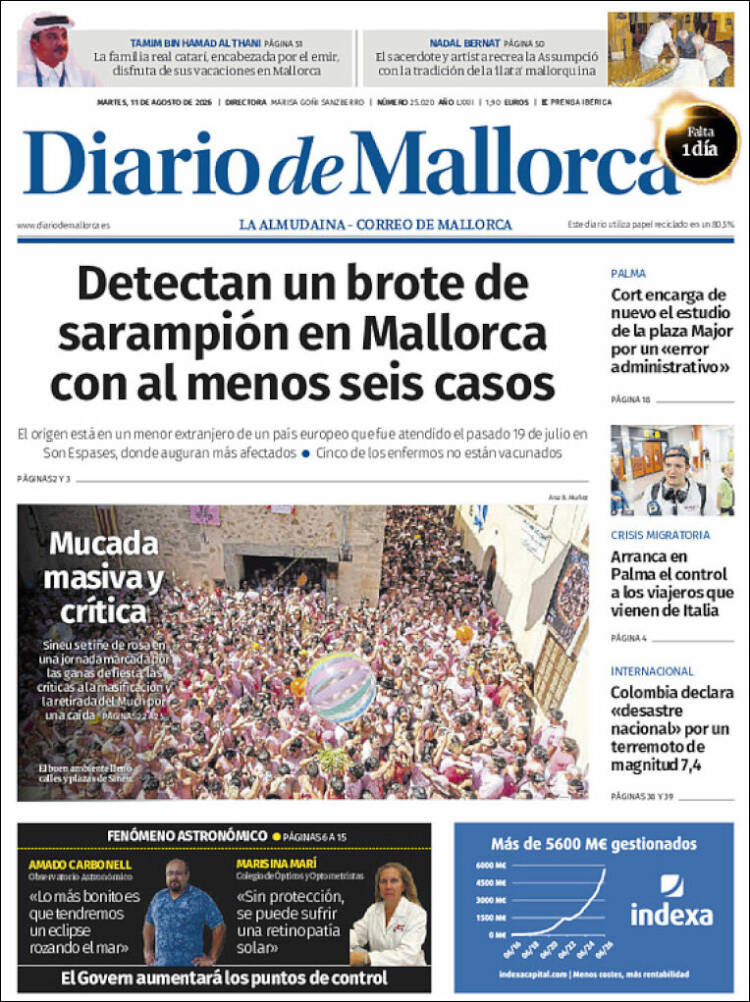 Portada de Diario de Mallorca (Espa&ntilde;a)