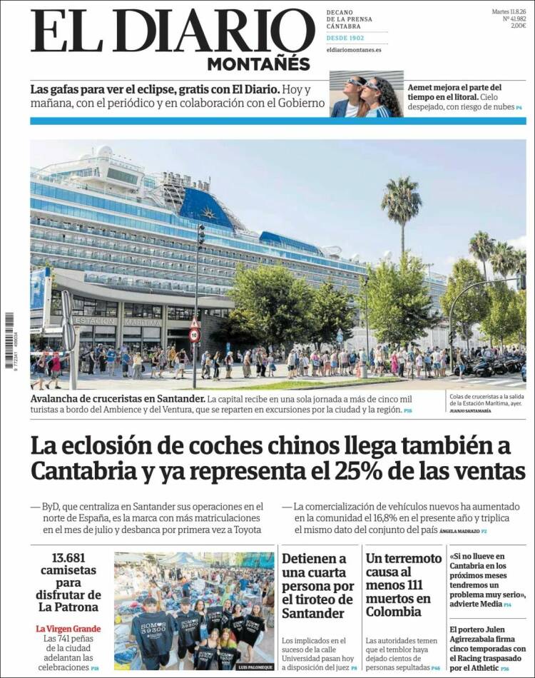 Portada de El Diario Montañés (Espa&ntilde;a)