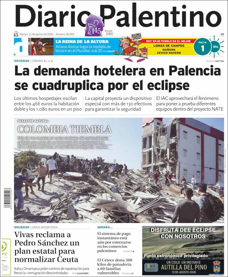 Portada de Diario Palentino (Espa&ntilde;a)