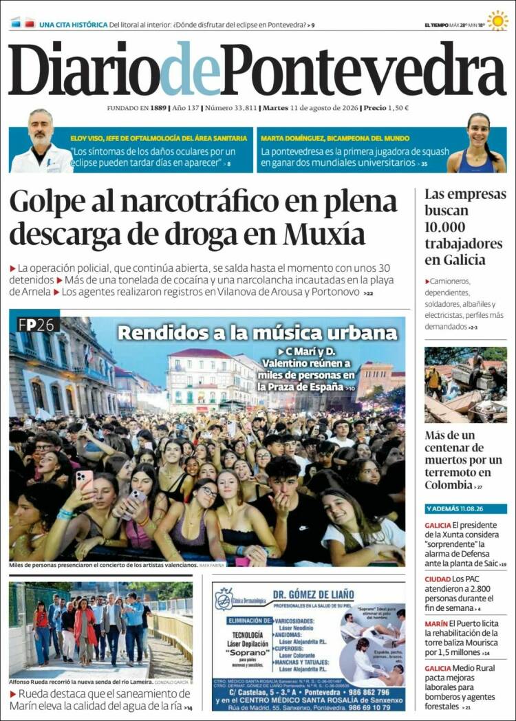 Portada de Diario de Pontevedra (Espa&ntilde;a)