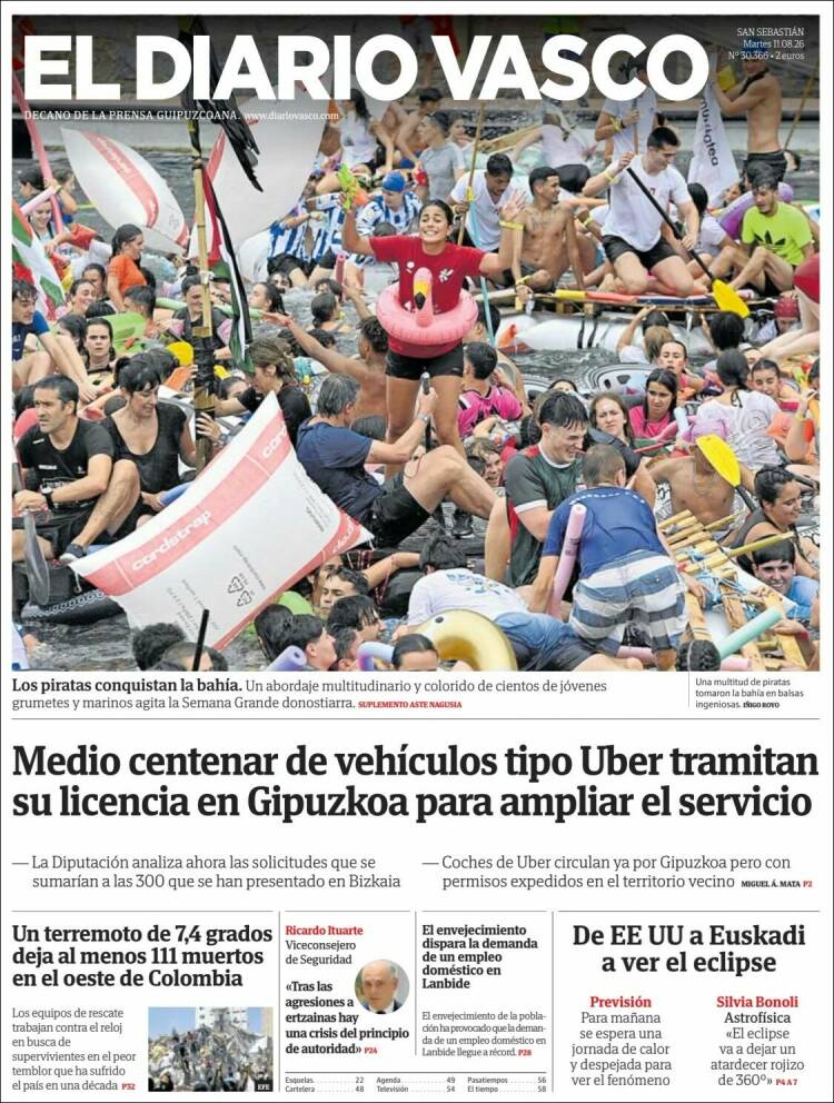 Portada de Diario Vasco (Espa&ntilde;a)