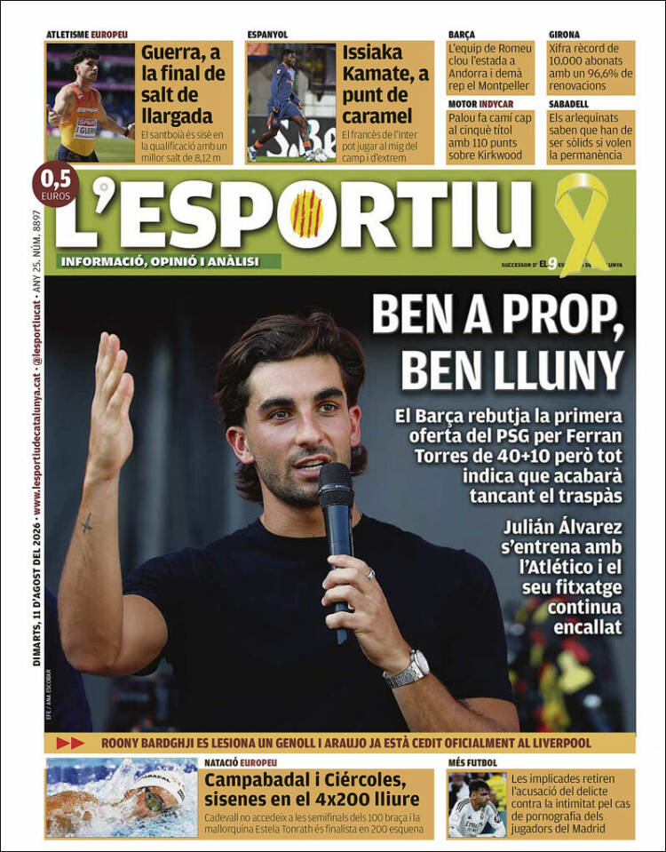 Portada de L'Esportiu (Espa&ntilde;a)