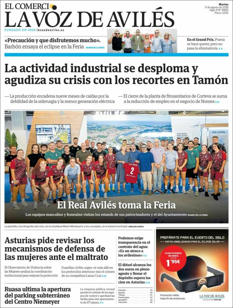 Portada de El Comercio - Avilés (Espa&ntilde;a)