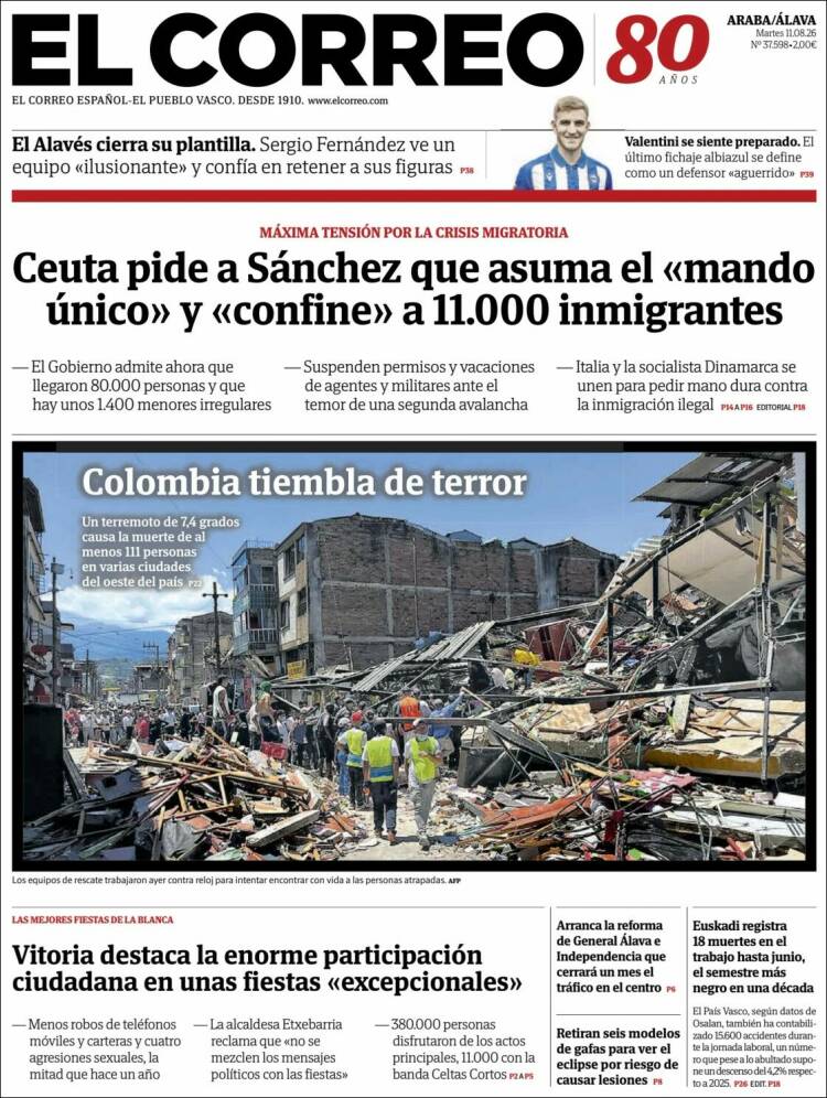Portada de El Correo - Álava (Espa&ntilde;a)