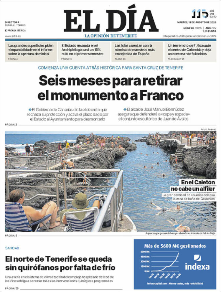 Portada de El Día (Espa&ntilde;a)