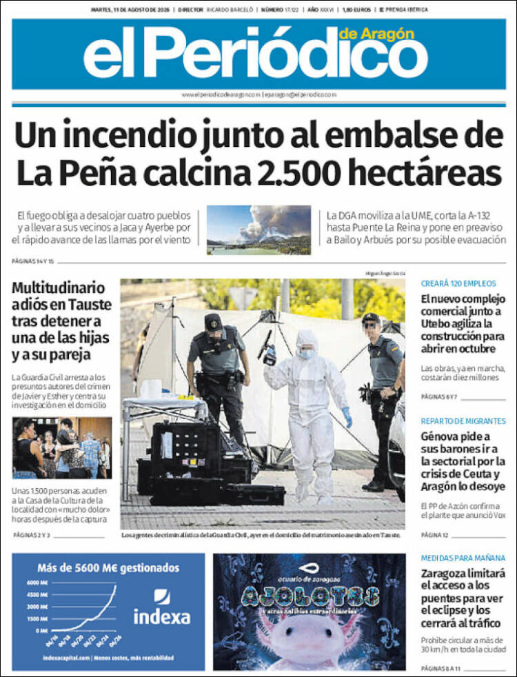 Portada de El Periódico de Aragón (Espa&ntilde;a)