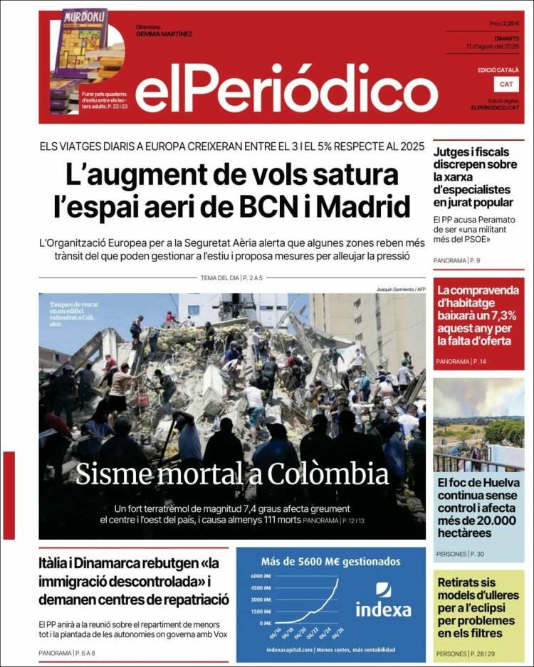 Portada de El Periódico de Catalunya (Espa&ntilde;a)