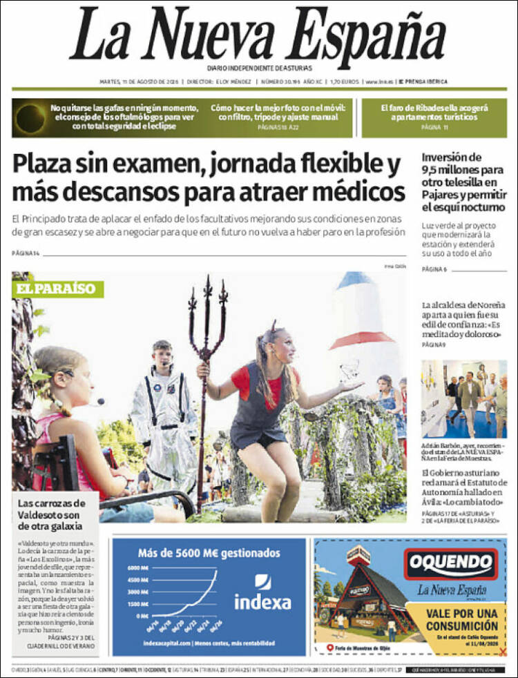 Portada de La Nueva España (Espa&ntilde;a)