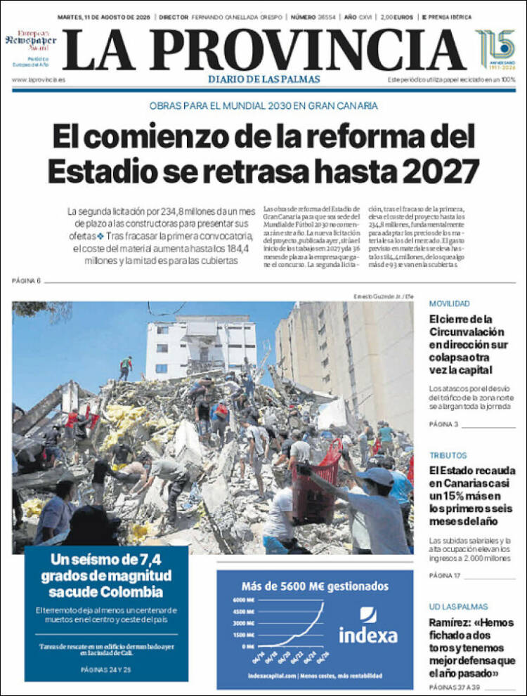 Portada de La Provincia (Espa&ntilde;a)