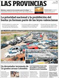 Portada de Las Provincias (Espa&ntilde;a)