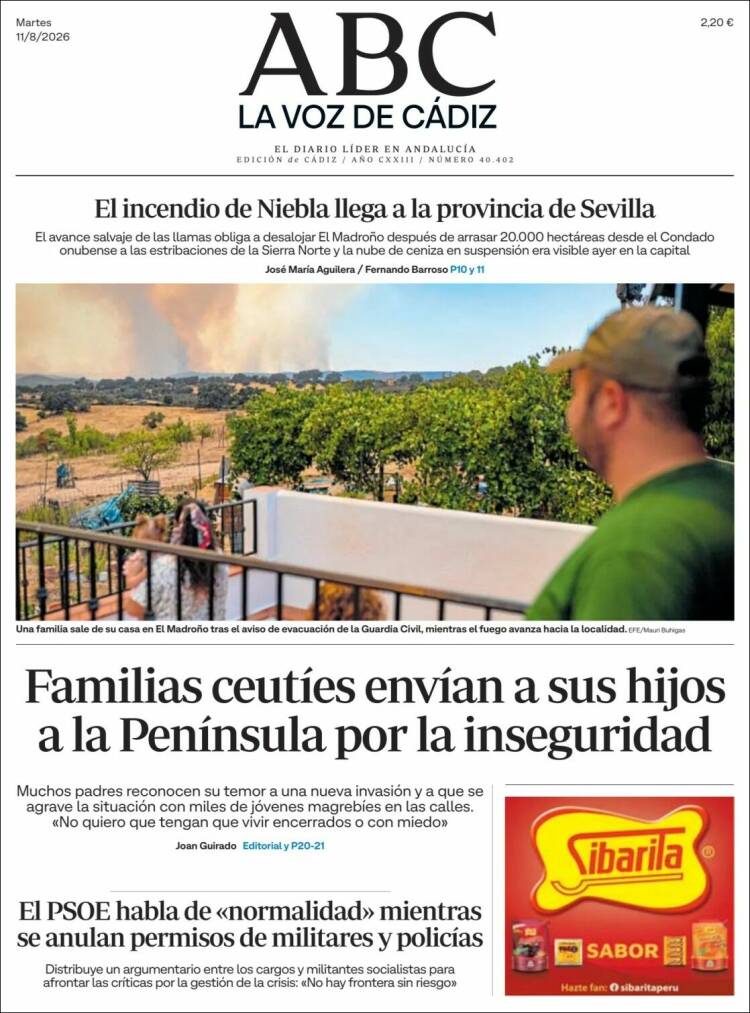 Portada de La Voz de Cádiz (Espa&ntilde;a)
