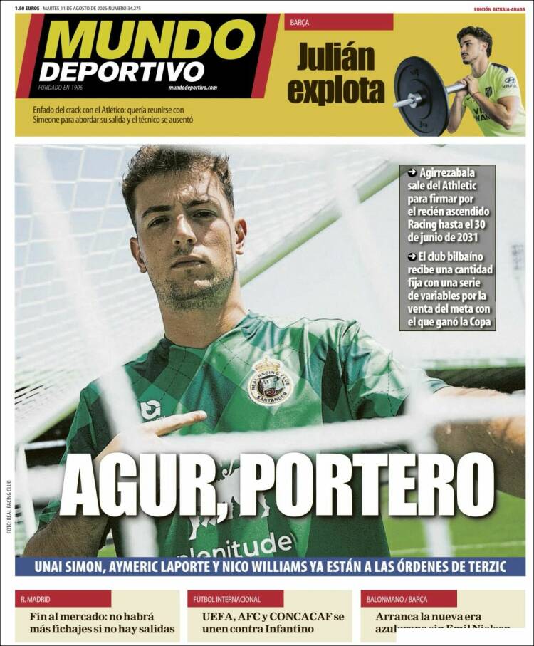 Portada de Mundo Deportivo Bizkaia (Espa&ntilde;a)