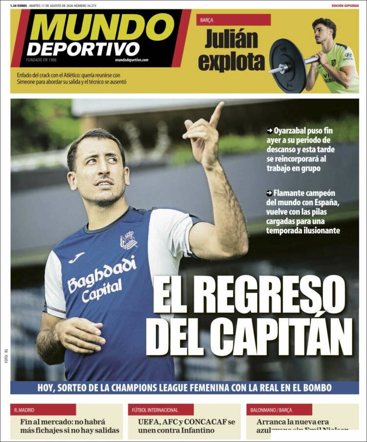 Portada de Mundo Deportivo Gipuzkoa (Espa&ntilde;a)