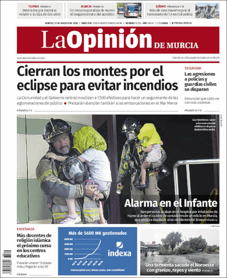 Portada de La Opinión de Murcia (Espa&ntilde;a)