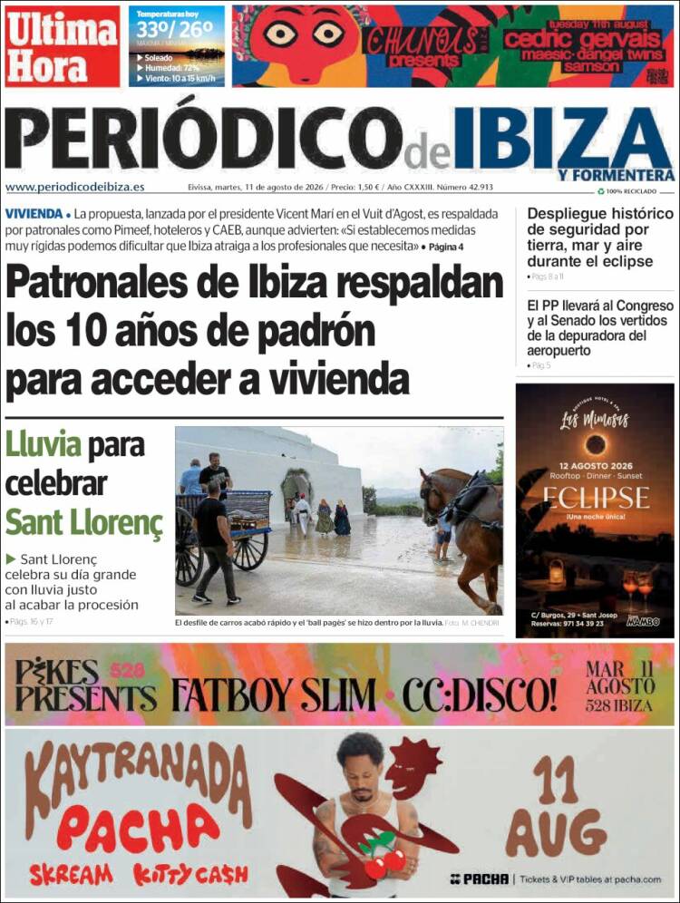 Portada de Periódico de Ibiza (Espa&ntilde;a)