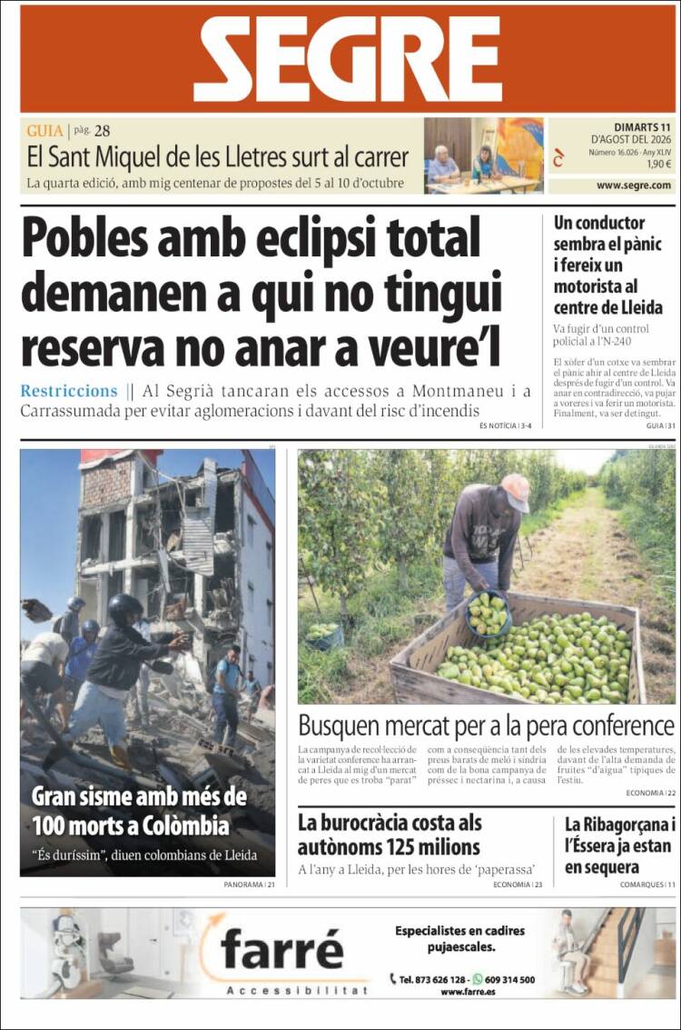 Portada de Segre (Espa&ntilde;a)
