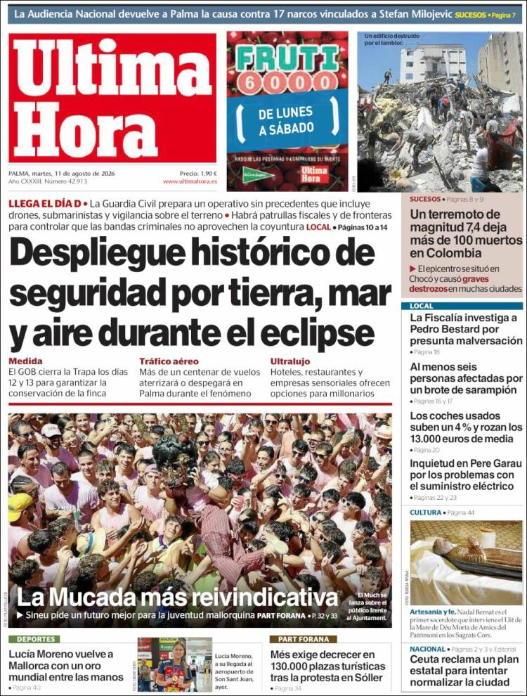 Portada de Última Hora (Espa&ntilde;a)