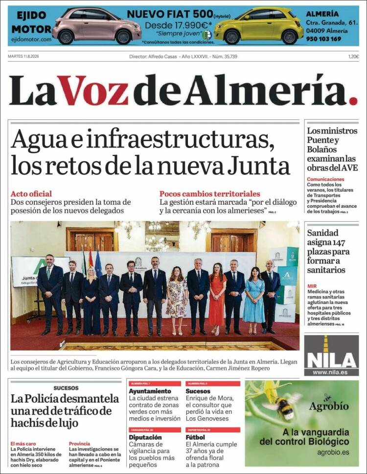 Portada de La Voz de Almería (Espa&ntilde;a)