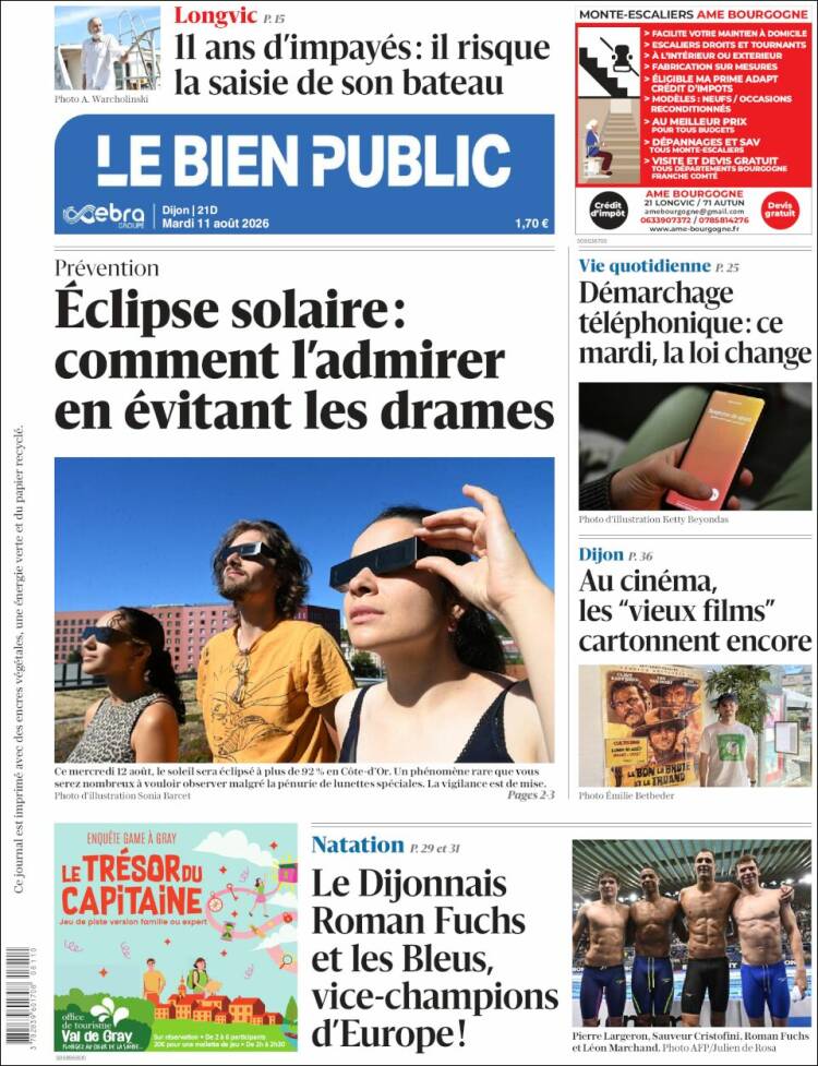 Portada de Le Bien Public (Francia)