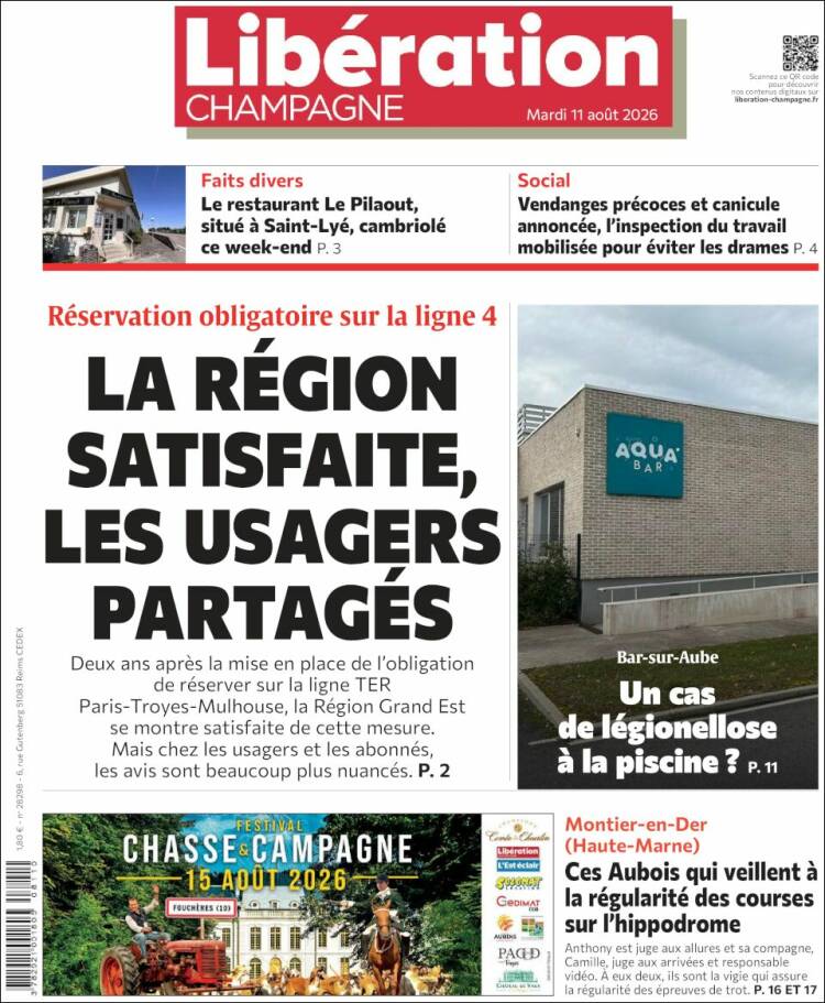 Portada de Libération Champagne (Francia)