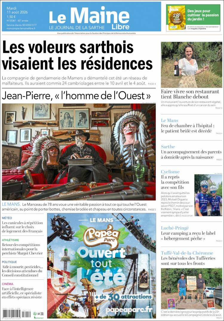 Portada de Le Maine Libre (Francia)