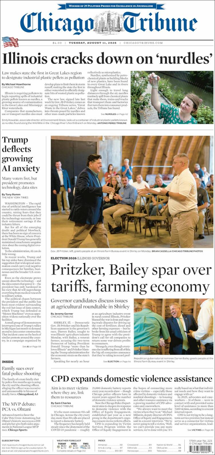 Portada de Chicago Tribune (USA)