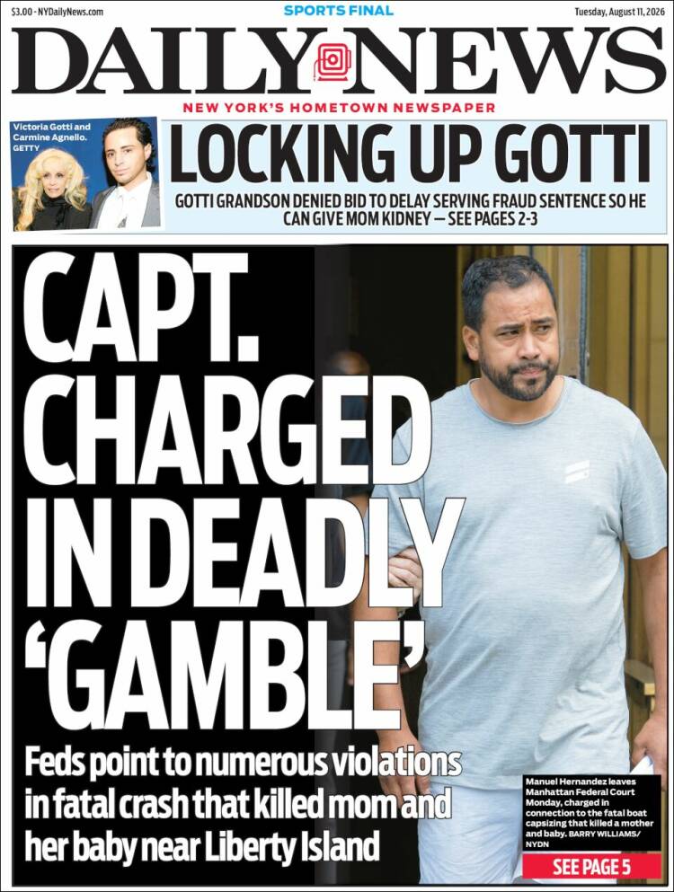 Portada de Daily News - New York (USA)