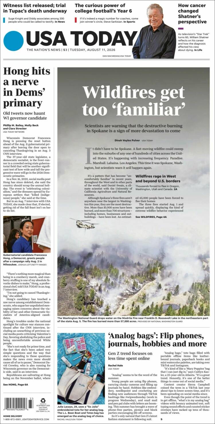 Portada de USA Today (USA)
